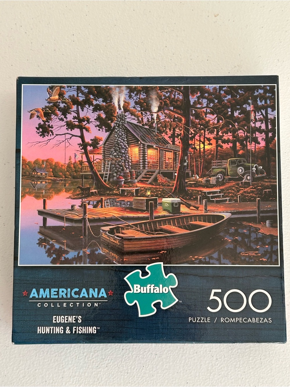Buffalo 500-Piece Eugene's Hunting & Fishing Puzzle - 1 corner piece missing